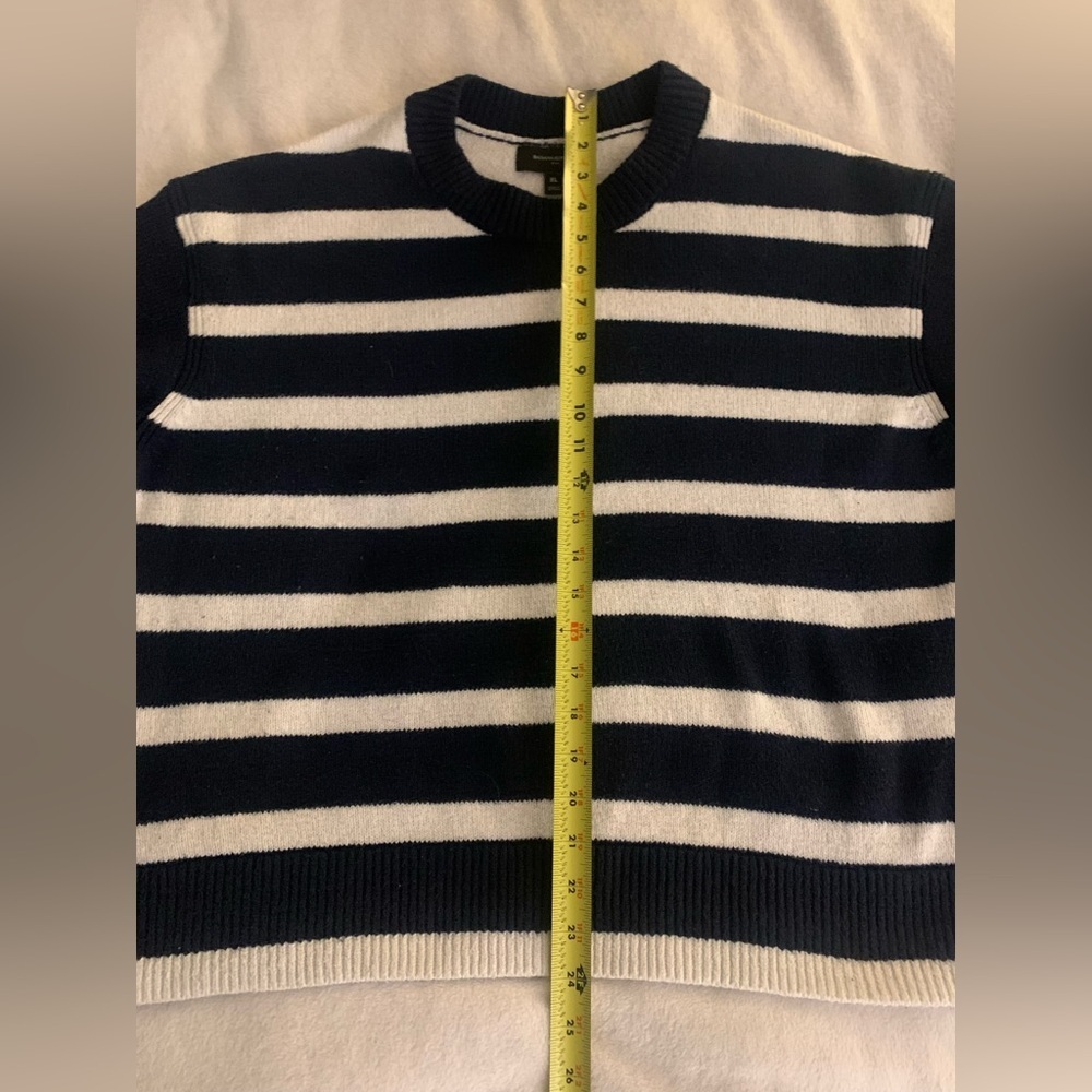 Banana Republic Striped Navy and White Sweater Nautical Cotton Blend XL - Picture 10 of 13